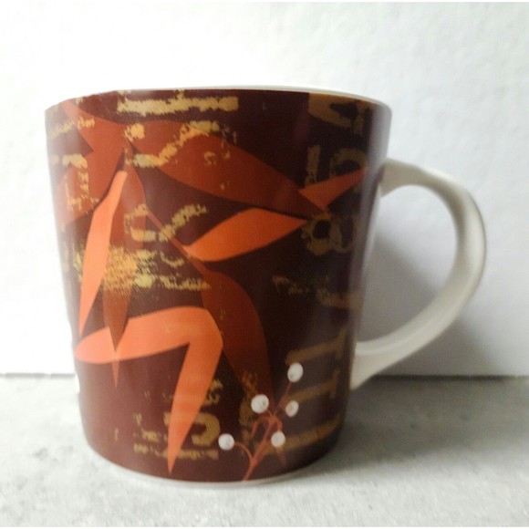 2006 Starbucks Ceramic Coffee Tea Mug Product of Guatemala Brown Rustic Orange - Picture 3 of 7